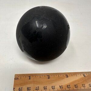 Black Frost Solid Glass Paper Weight, Heavy Globe Of The World-Flat Bottom 3 1/2